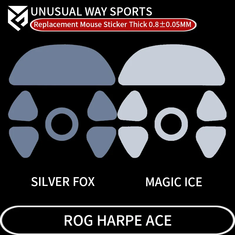 

USW Mouse Skates Feet Rog Harpe Ace X AimLab Cambered Surface PTFE Anti Collapse Magic Ice Pink Black Silver Fox