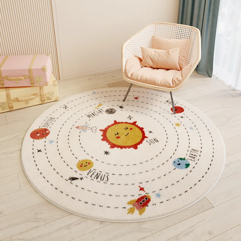 Cartoon anime lion rug bedroom decor carpets for home living room round area rug kid bedroom bedside sofa chair circle floor mat