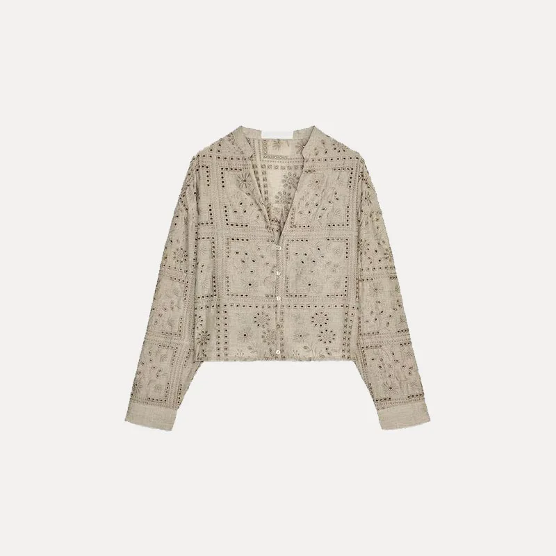 Casual lungo Sve da donna Sle ricamato scava fuori irt Primavera 2025 Nuovo arrivo Z fibra di poliestere 00%