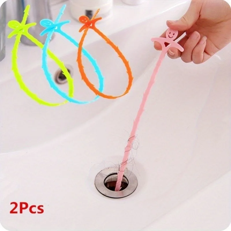 Smile Hair Catcher & Drain Clog Remover - أداة تنظيف خطاف الصرف الصحي البلاستيكي، لا حاجة للكهرباء لحوض الحمام/المطبخ