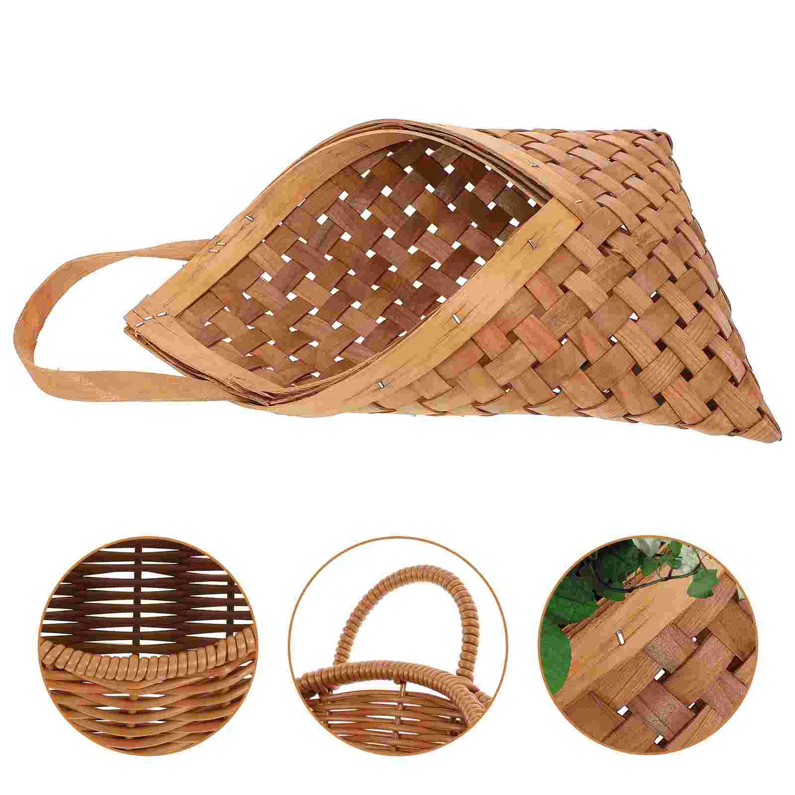 Wall Wicker Planter Retro Flower Basket Artificial Plants Indoor Hanging Woven Rustic Pot