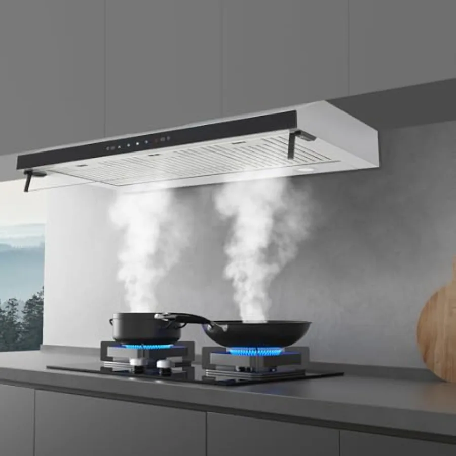 

35 Inch Under Cabinet Range Hood for Kitchen Ventilation 1200CFM Slim Design with 3 Speed Exhaust Fan Stainless Steel Finish LE