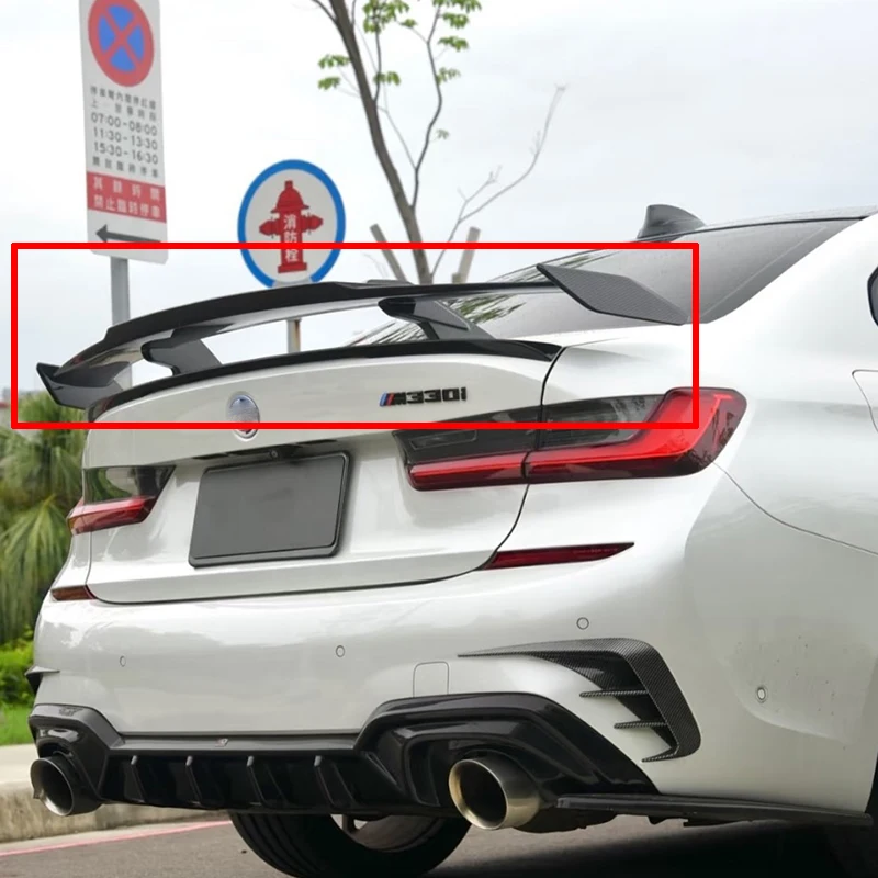 

Suitable for BMW 3 Series G20 325 330 2020-2025 trunk lid spoiler body modification kit carbon fiber glossy black G82 G80