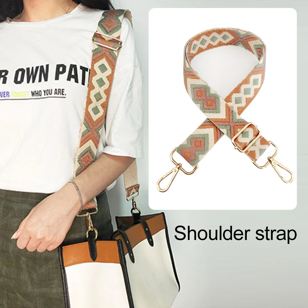 High Quality Nylon Wide Shoulder Straps 130cm Adjustable Bag Straps Lady Embroidery Replacement Straps Removable Bag Accessories