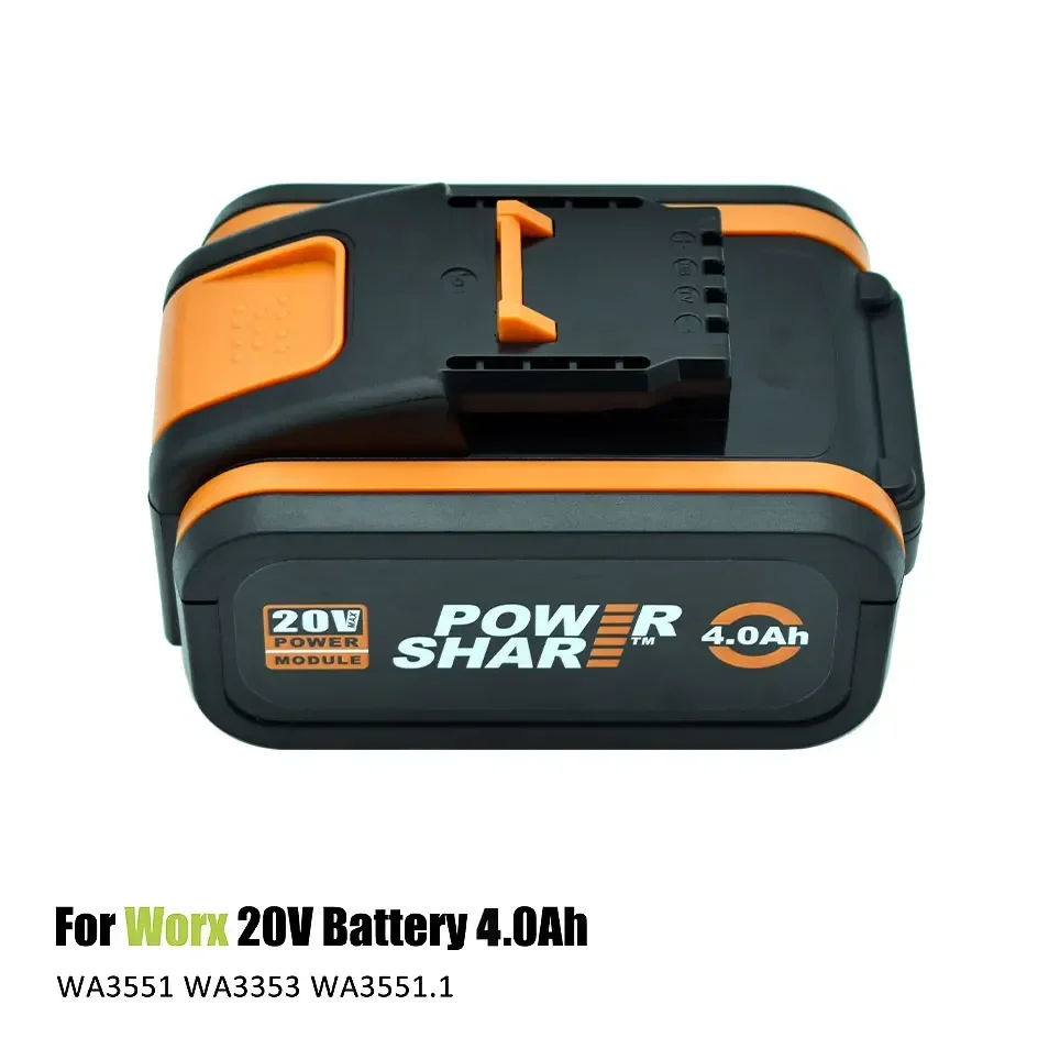 For 20V Battery 4000mah Li-ion for Worx WX390/WX176/WX166.4/WX372.1 WX800/WX678/WX550/WX532/WG894E WG629E/WG329E/WG2