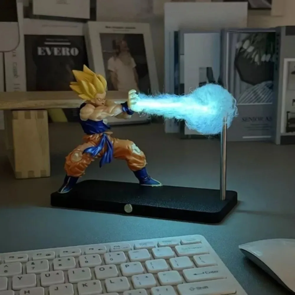 Bandai Dragon Ball Anime Sun WuKong Nikolatoy Figura Kamehameha Luce notturna magnetica Modello Ornamento Bambola Decorazione da scrivania Regalo giocattolo