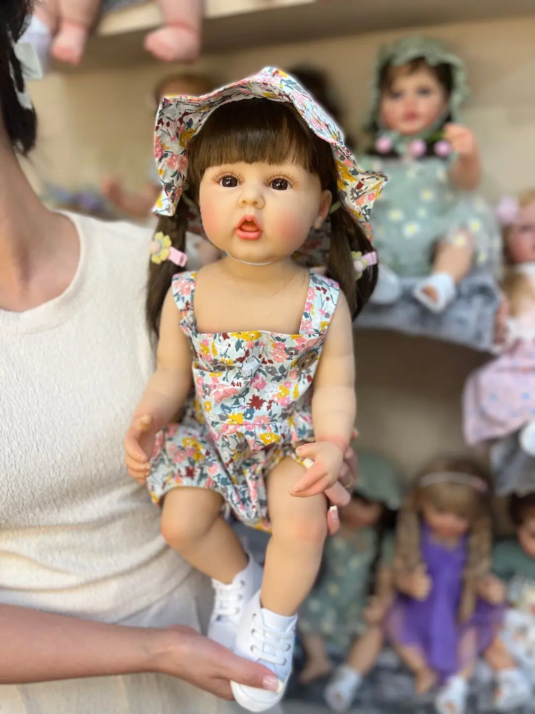 55 CM Soft Silicone Reborn Baby Girl 22 Inch Doll Toy Lifelike Realistic Toddler Bebe Gifts for Children