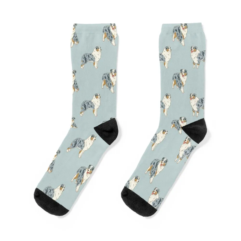 

Australian Shepherd Aussie Dog Socks summer moving stockings Designer Man Socks Women's