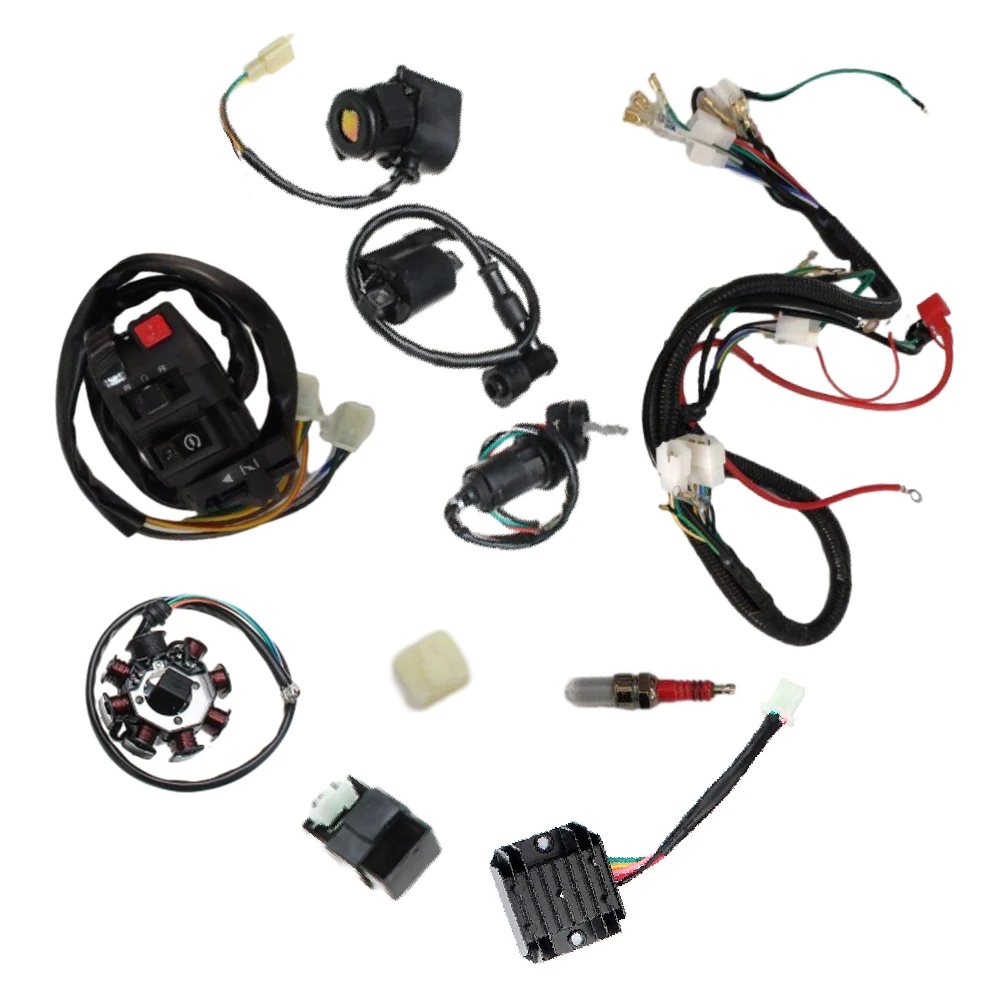 1Set Beach ATV Wiring Harness Truck Electric Wiring Harness Wire Loom Stator Full Kit For ATV QUAD 150/200/250CC Car Accessories