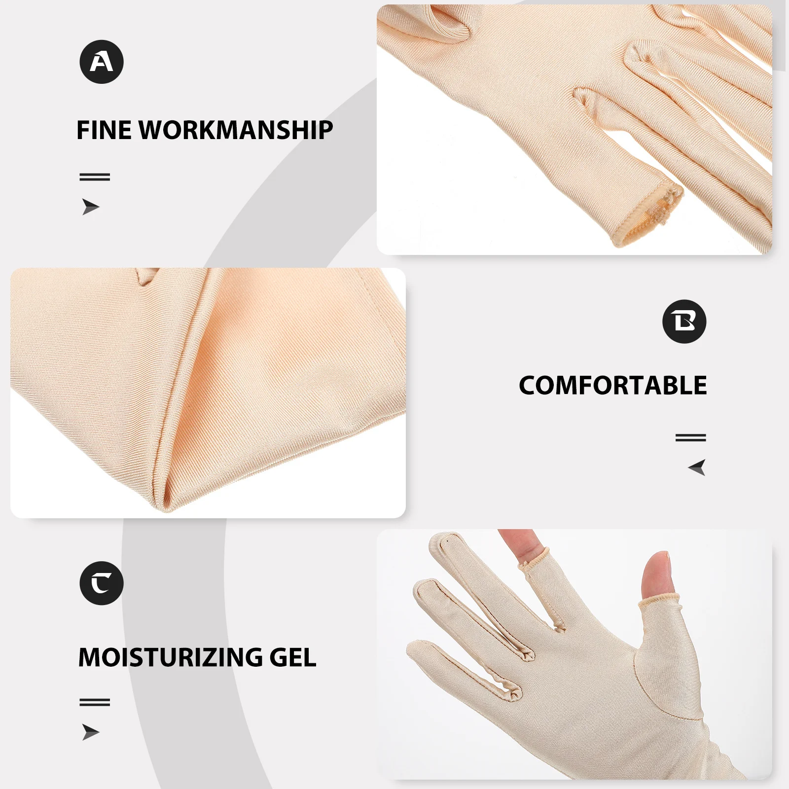 ถุงมือป้องกันรังสียูวี 1 คู่ ถุงมือบางยืดหยุ่นสำหรับทำเล็บ ใช้ในร้านทำเล็บ ถุงมือผ้าป้องกัน