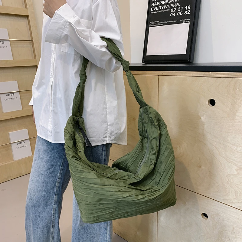 Bolso de hombro de nailon para mujer, bolsa de viaje portátil, sencillo, de gran capacidad, cruzado, para uso diario