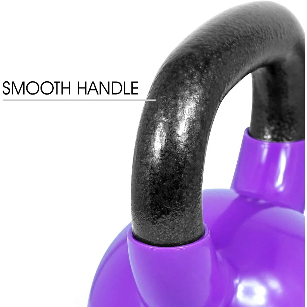 Combo Kettlebells Vinyl Coated Weight Sets Great for Full Body Workout Equipment Push up, Grip Strength and Strength Training,