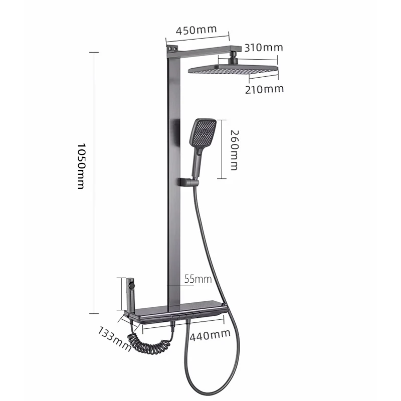 Imagem -06 - Design Digital Display Sistema de Chuveiro Banheiro Temperatura de Chuva Led Chuveiro Conjunto Completo Banheira Cachoeira Chuveiros Faucet Suit Way Luxo Chuveiro Quente e Frio Pressurizado Terno Novo