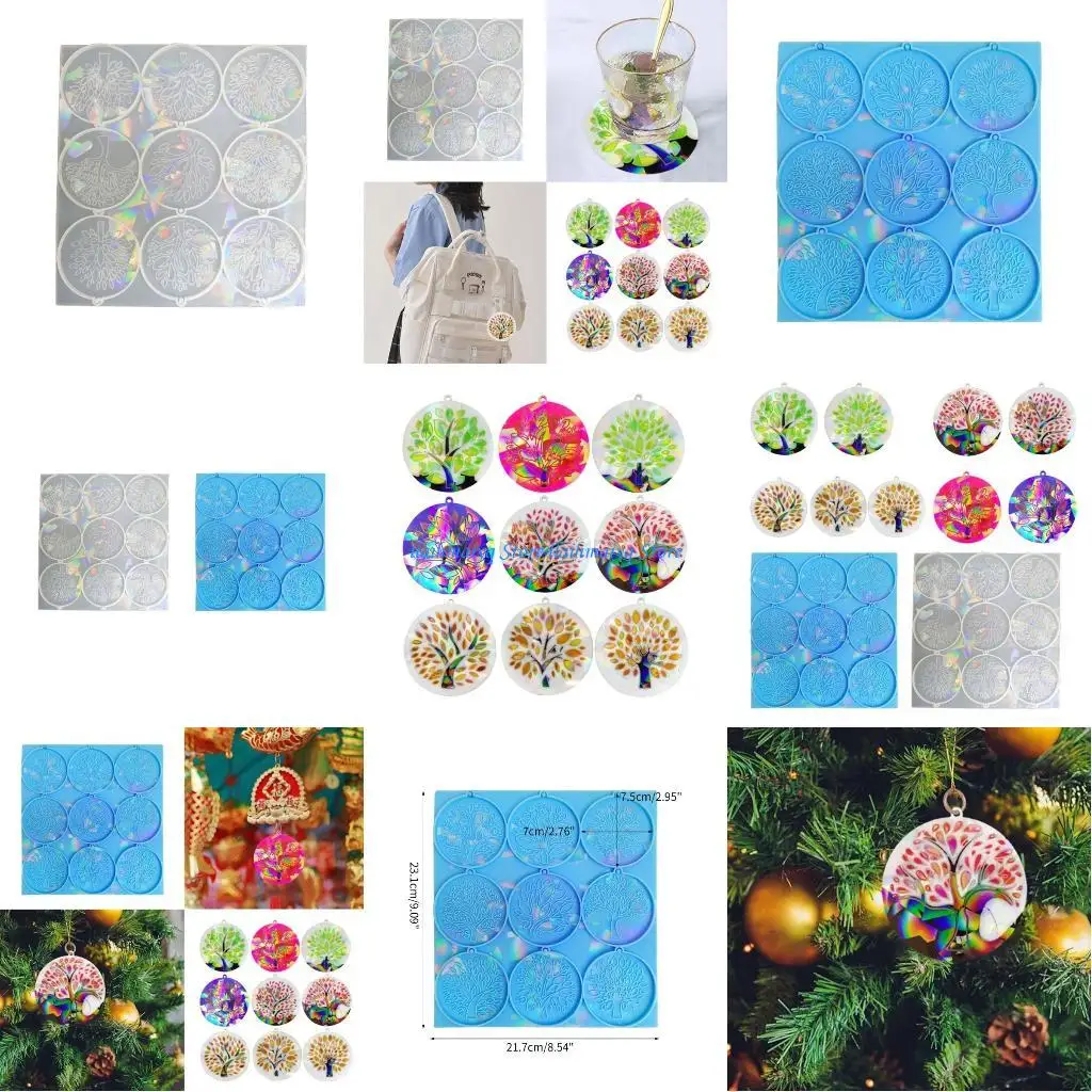 573B شجرة الحياة نمط قوالب السيليكون المجسم راتنجات الايبوكسي قالب لتقوم بها بنفسك قالب المفاتيح #1