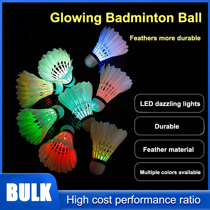 1 LED Lights Night Glow Badminton Lights Illuminated Sports Badminton Lights Glow Badminton Goose Balls