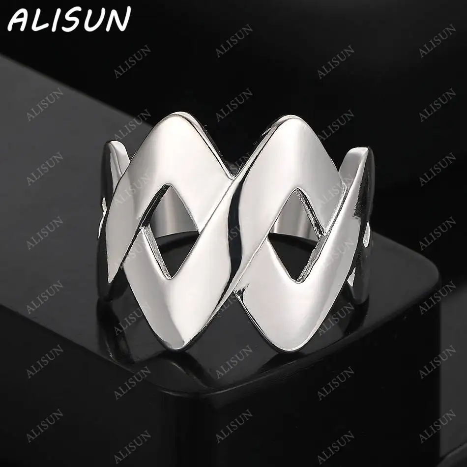 

ALISUN 925 Sterling Silver Size 7-10 Wave Ring For Women Men Fashion Jewelry Charm Grace Wedding Engagement Accessories