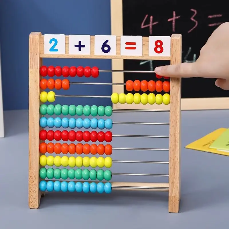 Ábaco De Madera De 5 Filas Y Cuentas Multicolores | Juguete Educativo Para Niños De 2 A 6 Años Para Aprender Matemáticas