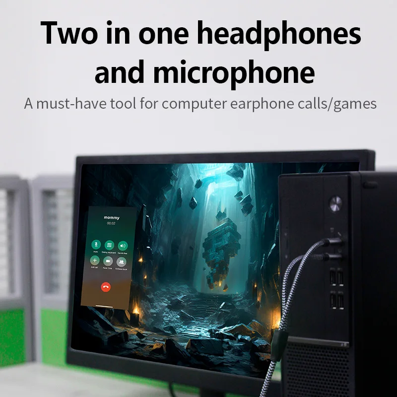 3,5mm Jack Mikrofon Headset Audio Splitter Kabel Weiblichen zu 2 Männlichen Kopfhörer Mic Aux Verlängerung Kabel Für telefon Computer cabo