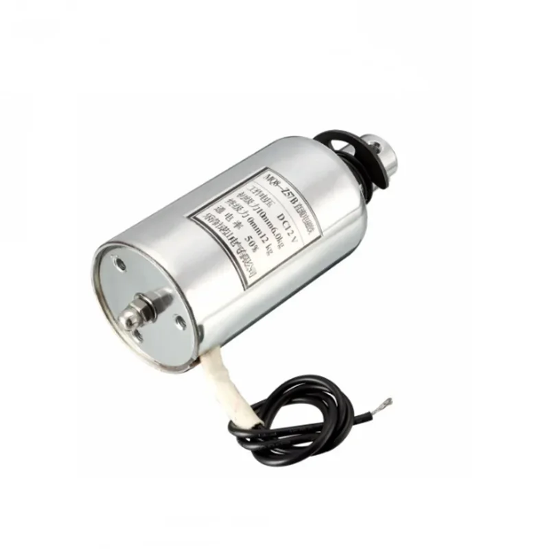 FMT DC 12V/24V 10mm 6Kg Pull Type Tubular Solenoid Electromagnet w Spring Return MQ8-Z57
