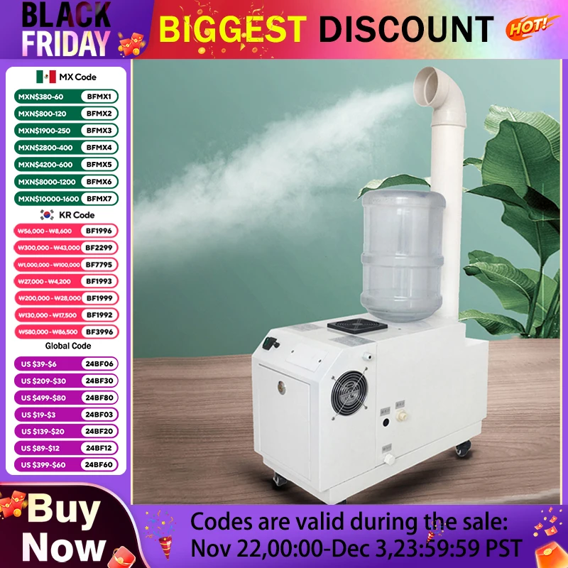 Textile Industry Humidifier Large Commercial Spray High Fog Volume Ultrasonic Humidifier Dust-Free Workshop Tobacco Cold Storage