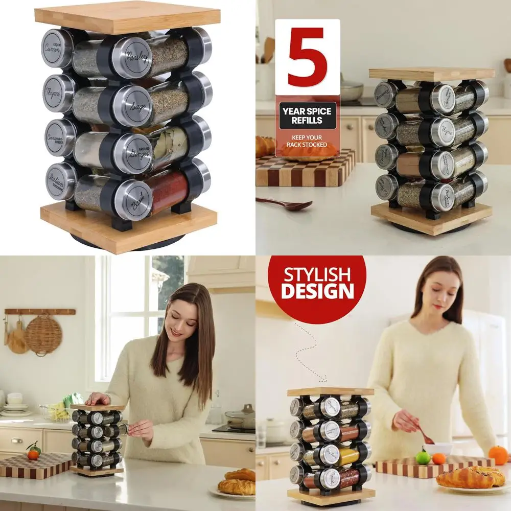 

Полка для специй Orii на 16 отделений и план для заправки на 5 лет — предварительно загруженные ароматические специи