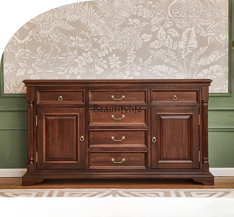 

4American luxury retro mahogany all solid wood locker 1.6 meters