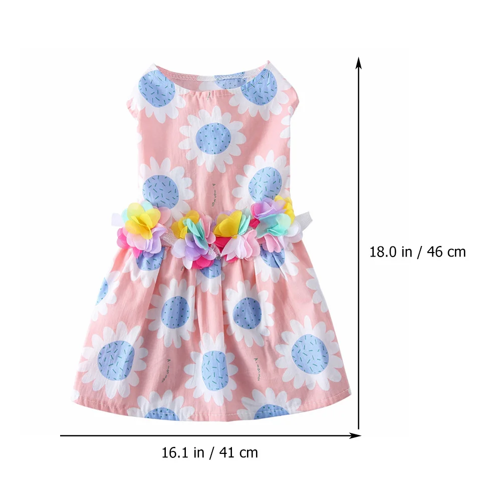 Pet Skirt Cat Clothes Puppy Outfit Shirt Lightweight Decorative Dog Dress Polyester Cotton Garment Apparel Eye-catching