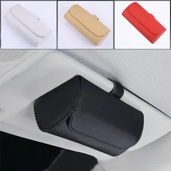 Glasses Holder Car Sun Visor Glasses Case Premium Leather Wear-Resistant Organizer Visor Sunshade Car Holder For Glasses