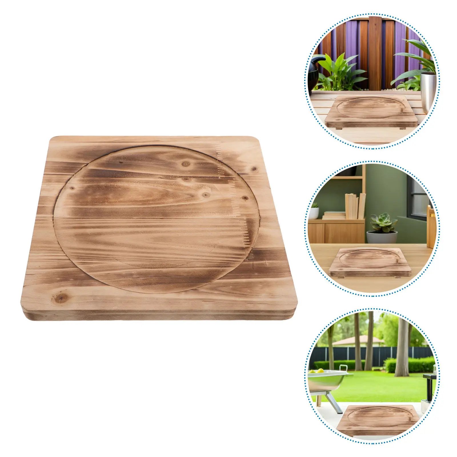 Alfombrilla ignífuga para estufa, salvamanteles de madera para cuencos de 26 cm, resistente al calor, para chimenea interior, parrilla de patio trasero, camping, alfombrilla ignífuga para exteriores.