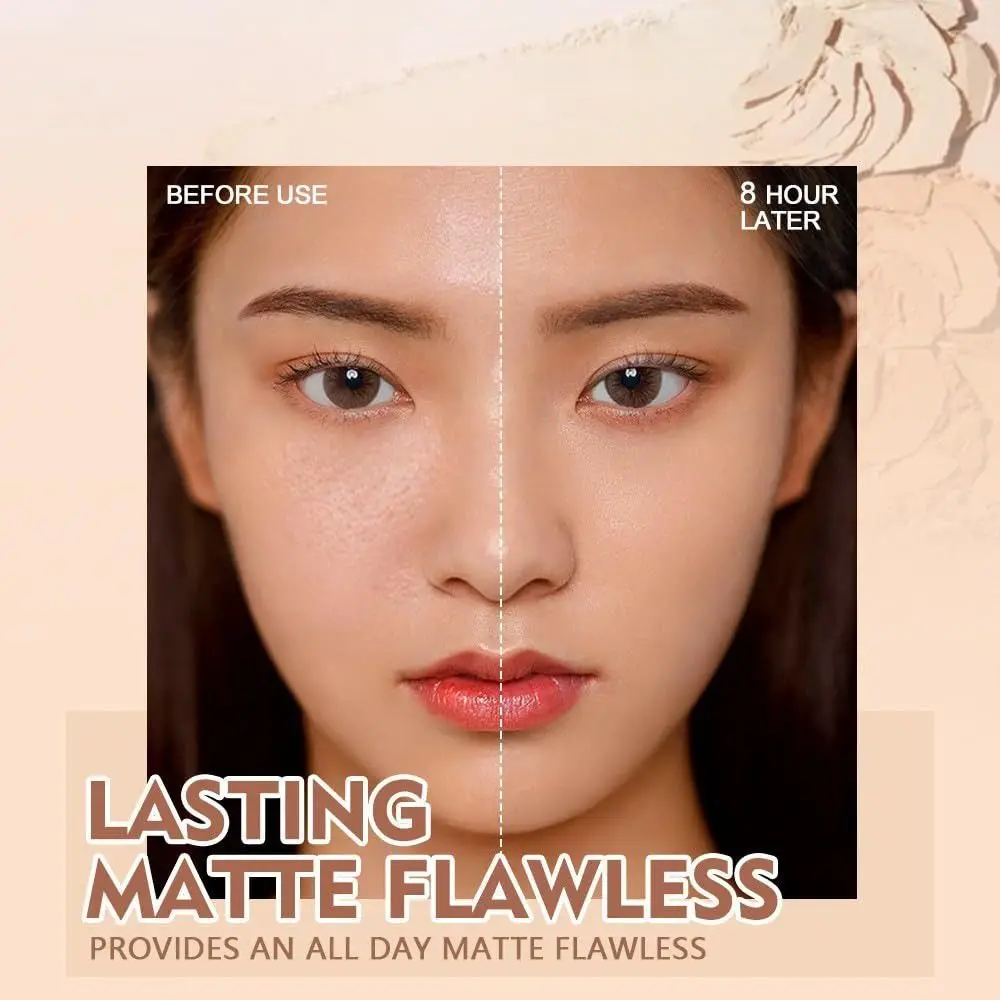 

New Long Lasting Matte Pressed Powder Waterproof Smooth Pressed Setting Powder Matte Lightweight Oil Control Face Pressed Powder