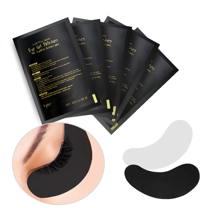 JOMAY 50pairs Eye Patches Eyelash Extension Under Eye Pads Makeup UV Eyelash Patches Tip Stickers Pads Makeup Black Patches UV