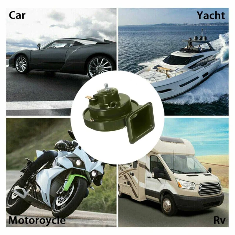 2Pcs 300DB 12V Air Horn For Car Snail Electric Air Horn Marine Boat Loud Alarm Kit Boat Motorcycle Dual-Tone 410Hz