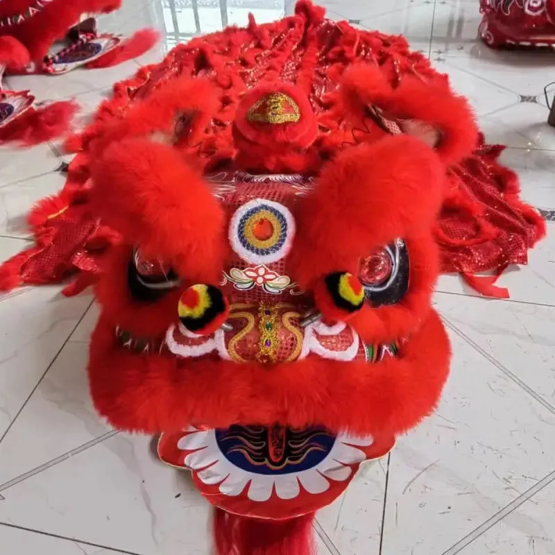 Lion Dance Adult Lion Head Lion Body Fiberglass Pure Wool Spring Festival Performance Prop Traditional Chinese Craftsmanship