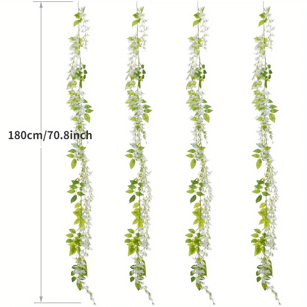 1/2 Stück Künstliche Seidenblumen Glycinia-Girlande - Dekoration für Haus und Garten Künstliche Blumenranke Rattan-Schleife für Zeremonien – Detail 1