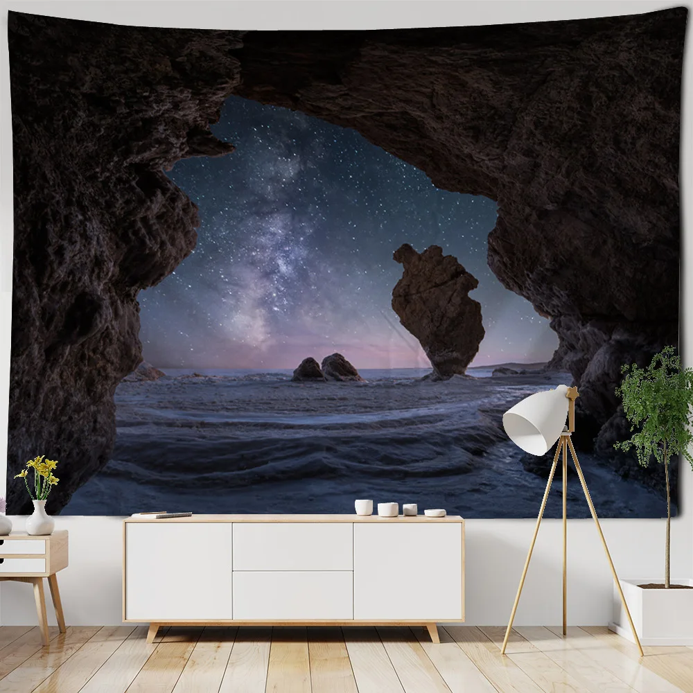 

Starry landscape tapestry, dreamy home decoration, wall hanging, Bohemian hippie wall decoration, picnic mattress, bed sheet