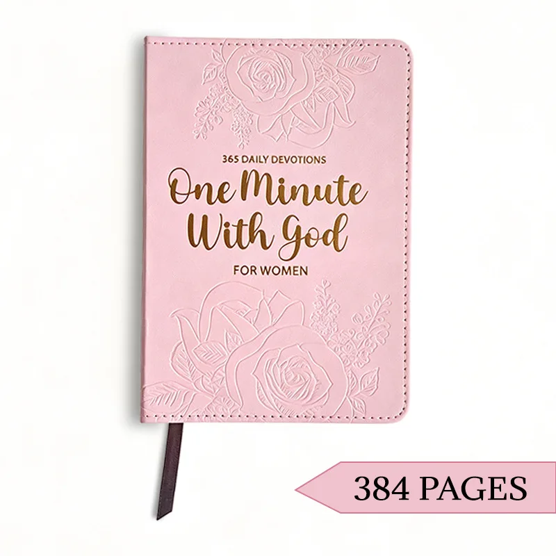 One Minute With God For Women English Christian Ladies PU Hardcover Book 384 Pages Daily Devotional Reading Free Shipping