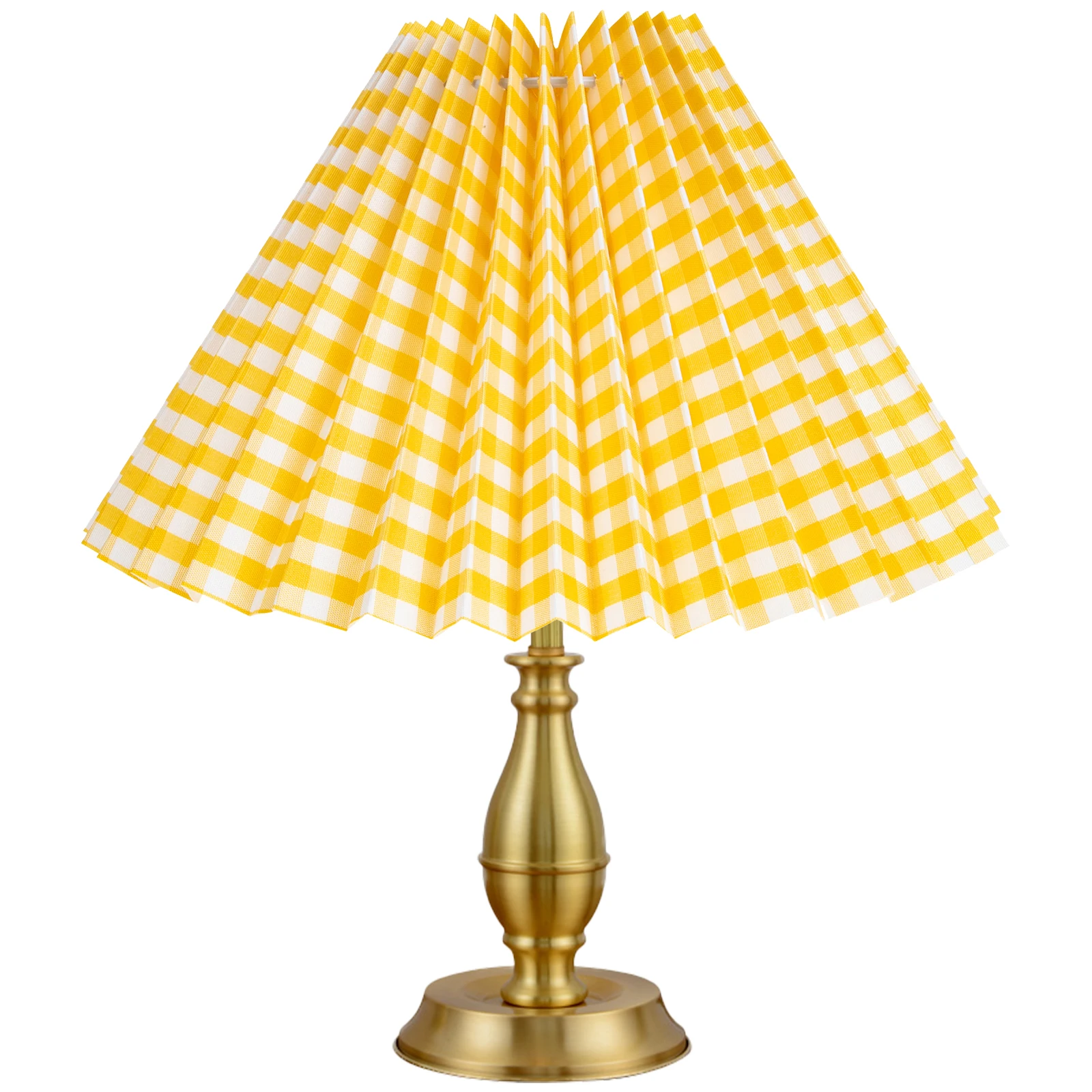 

Round Pleated Fabric Lamp Shade E27 Sturdy Iron Bracket Foldable Dust Proof For Bedroom Living Room Office Home Khaki