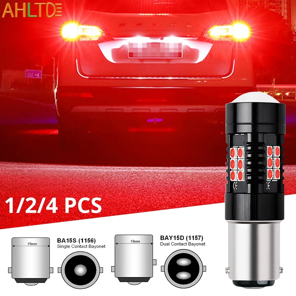 1/2/4pc Ba15s P21w 1156 1157 Bay15d P21/5w Car Led Bulb 3030smd Ultra Bright Car Reverse Brake Turn Signal Lamp Red White Yellow