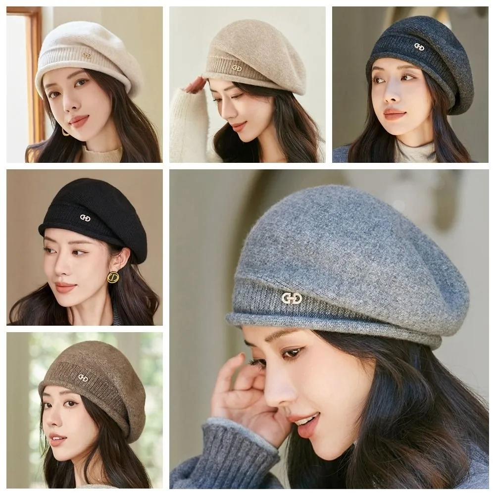 Retro Korean Style Wool Beret Newsboy Cap Octagonal Hat Knitted Hat Painter Hat Artist Hat Wool Cap Winter