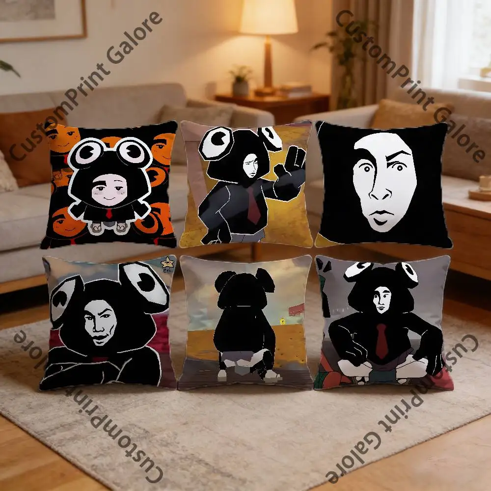

Froggy E-Ena HD Print Square Pillow Cover Polyester Lightweight Customizable for Home Office Sofa Decor