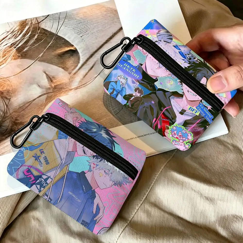 Anime Game L-Link Click Portable Oxford Fabric Mini Wallet Carabiner Design Small Coin Bag For Cards Keys Earphones