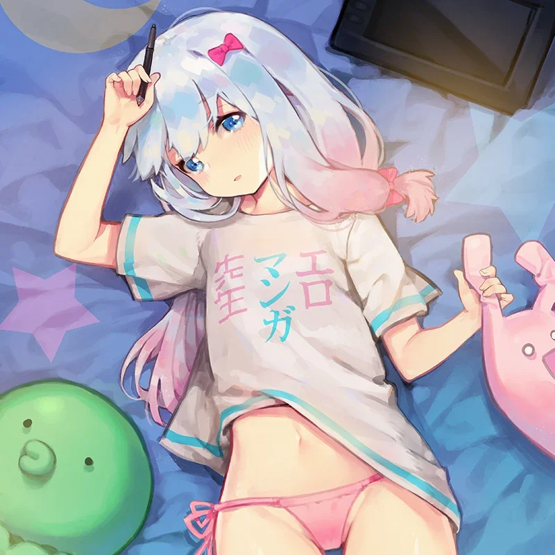 Plus size Anime Eromanga Sensei Izumi Sagiri Cosplay costume Off Shoulder Cotton WomeT-shirt Summer Top Tee wig pillow underwear