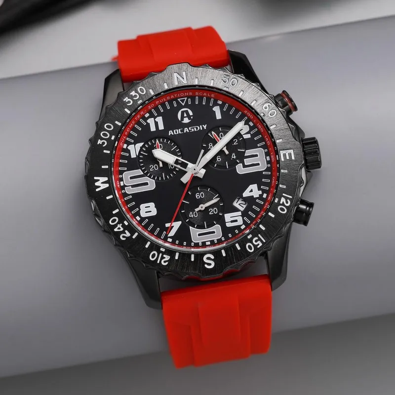 Relógio de pulso de quartzo relógios masculinos resistência relógio de pulso casual masculino luxo à prova dwaterproof água luminosa cronógrafo data reloj hombre