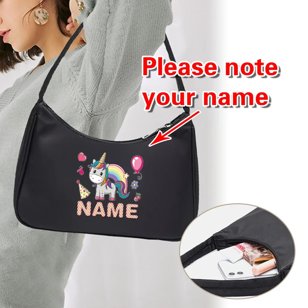 

Personalized Customized Name Underarm Bag Fashion Mini Phone Purse Large Capacity Storage Pack Commuting Single Shoulder Bags