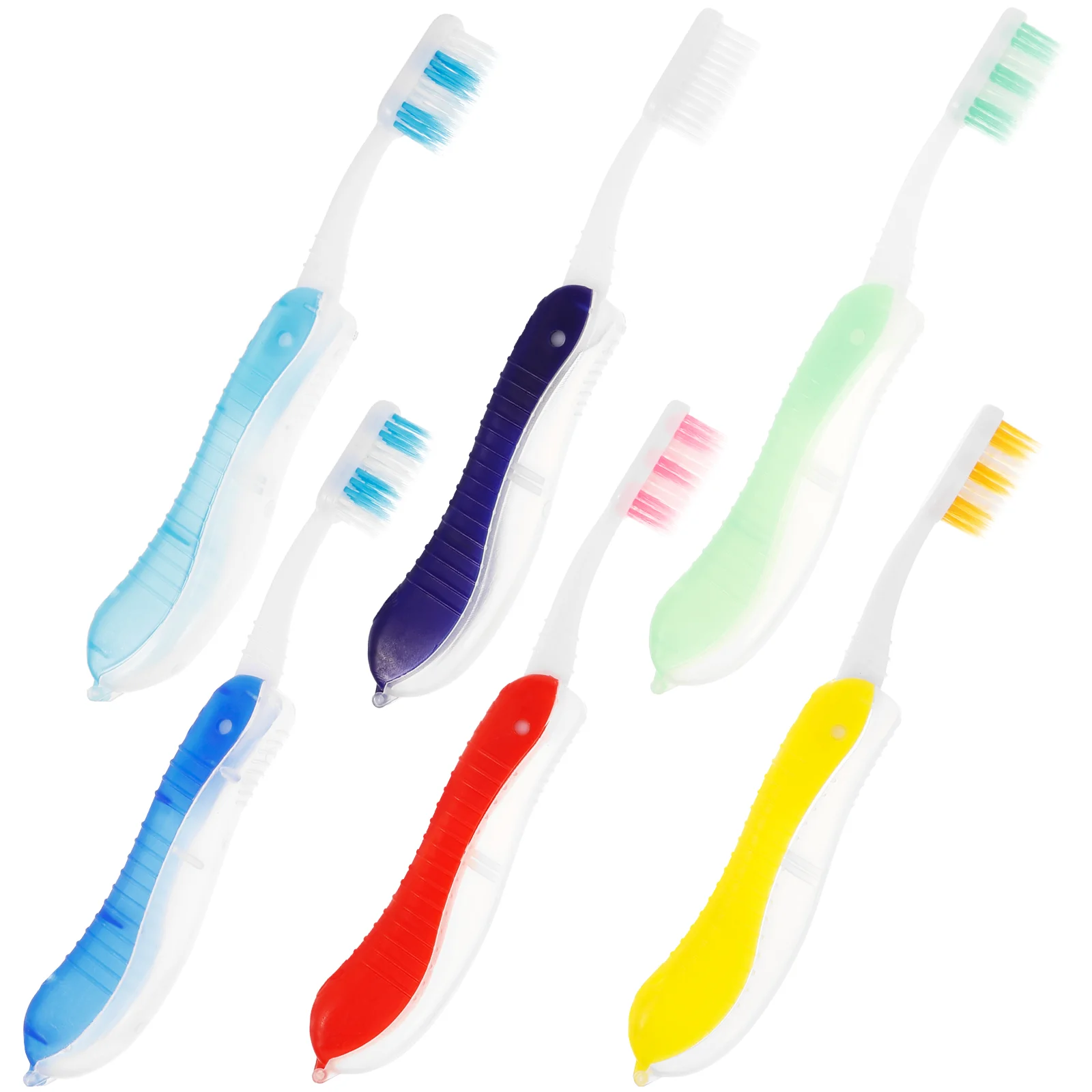 

6 Pcs Folding Toothbrush Toothbrushes Travel Soft Bristle Storage Portable Camping Plastic Daily for Adults