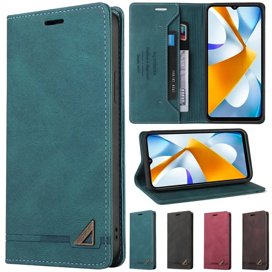 

Wallet Card RFID Blocking Flip Leather Case For Xiaomi Poco X6 Pro M6 F6 C65 X5 F5 M5s C40 X4 GT F4 M4 Pro X3 NFC F3 M3 13T 14T