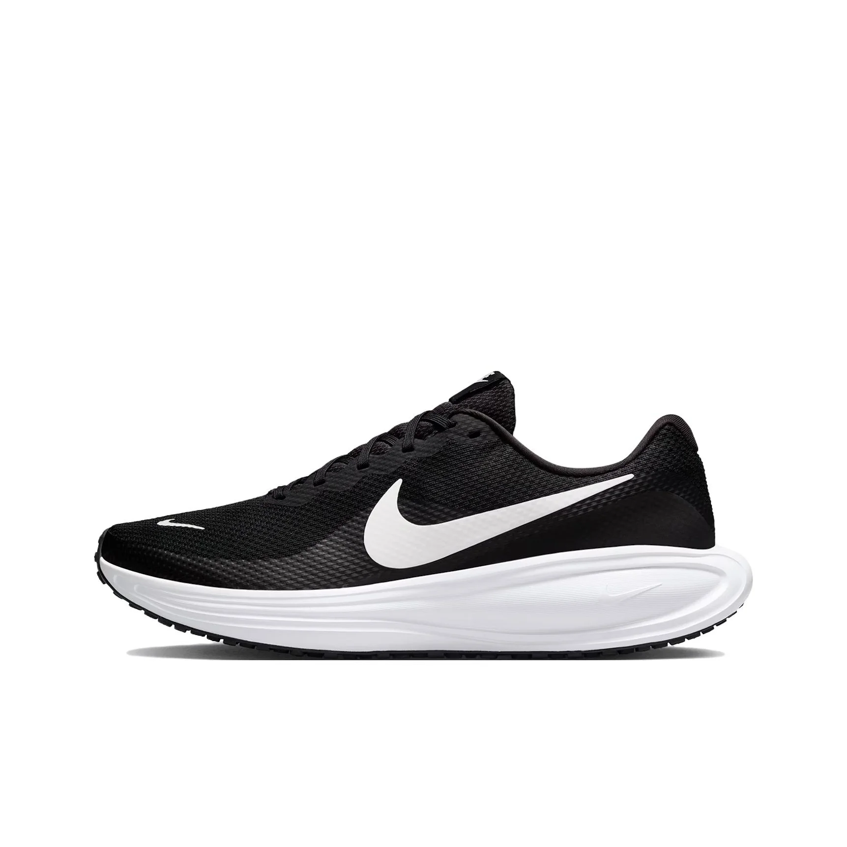 Nike REVOLUTION 8 Mesh, chaussures de course décontractées basses en textile pour hommes, noir et blanc