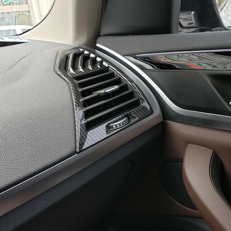 For BMW X4 X3 G02 G01 2021 2020 2019 2018 Air Conditioning Outlet Protective Cover Carbon Fiber Style Trim Car Accessories