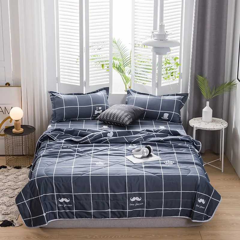 Summer Quilt Blanket for Bed Quilted Bedspread for Singel Double Queen King Bed Modern Plaid Bed Cover Bedding Coverlet