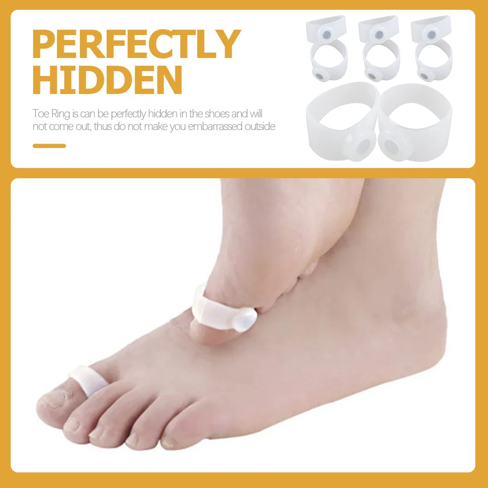 4 Pairs Toe Ring Acupoint Covers Versatile Magnetic Elastic Durable Use Supply Practical Female Rings Creative